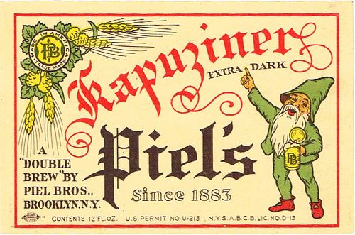 1933 Piel's Kapuziner Beer 12oz NY75-24 - Brooklyn, New York