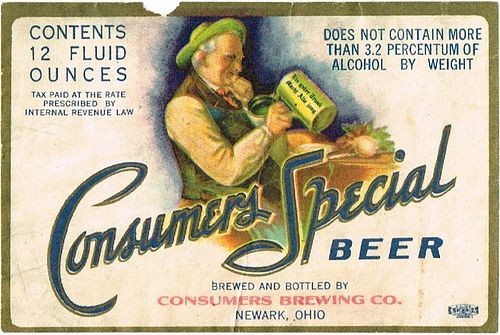 1936 Consumer's Special Beer 12oz OH76-14 - Newark, Ohio