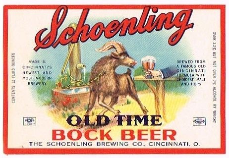 1950 Schoenling Old Time Bock Beer 12oz - Cincinnati, Ohio