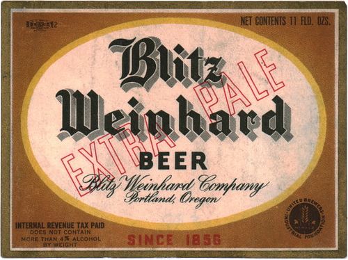 1939 Blitz Weinhard Beer 11oz WS96-09 - Portland, Oregon