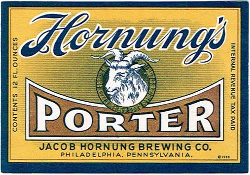 1938 Hornung's Porter 12oz PA76-23 - Philadelphia, Pennsylvania