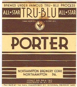 1936 Tru Blu All Star Porter 12oz PA62-07 - Northampton, Pennsylvania