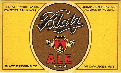 1936 Blatz Ale 12oz WI288-80 - Milwaukee, Wisconsin