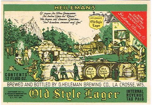 1939 Old Style Lager Beer 12oz WI215-35V - La Crosse, Wisconsin