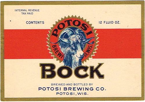 1937 Potosi Bock Beer 12oz WI405-34 - Potosi, Wisconsin