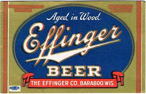 1938 Effinger Beer 12oz WI-25-14 - Baraboo, Wisconsin