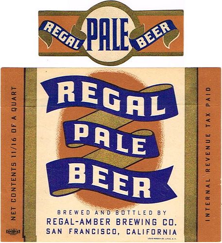 1942 Regal Pale Beer 22oz WS44-13 - San Francisco, California