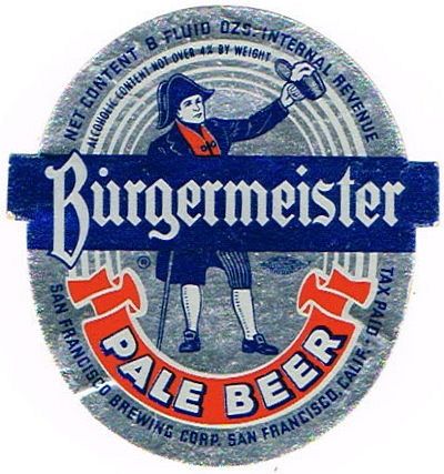 1940 Burgermeister Pale Beer 8oz WS47-17V - San Francisco, California