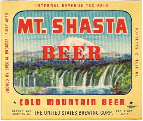 1942 Mt. Shasta Beer 12oz WS27-14 - Red Bluff, California
