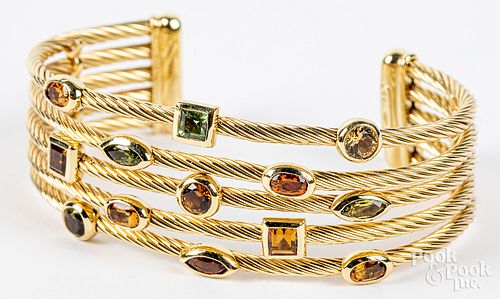 David Yurman 18K gold Confetti cuff bracelet