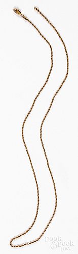 14K gold necklace with 10K clasp, 3.9dwt.