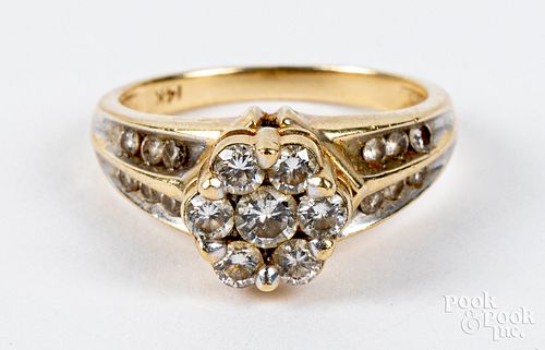 14K gold and diamond ring, 3.1dwt, size 7.