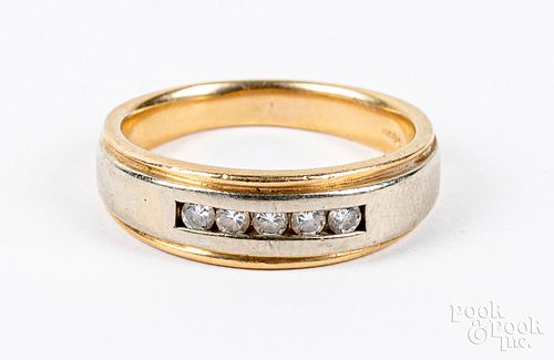 14K gold and diamond ring, 4.9dwt, size 10.