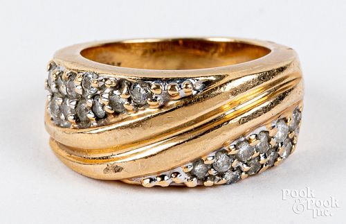 14K gold and diamond ring, 5.3dwt, size 5.