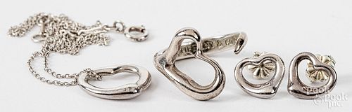 Tiffany & Co. sterling silver heart earrings, etc.