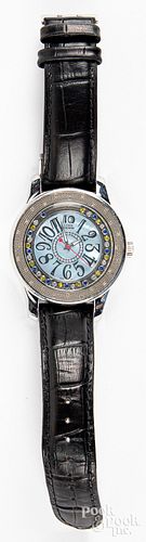 Cool Techno watch with diamond encrusted bezel
