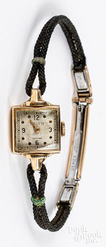 Gruen ladies wristwatch with 14K gold case.