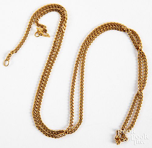 18K gold necklace, 9.1dwt.