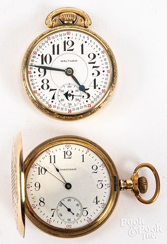 Two Waltham gold filled pocket watches.