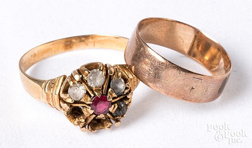 18K gold and stone ring, 3.6dwt, etc.