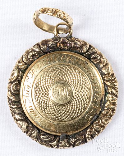 14K memorial locket, dated 1823