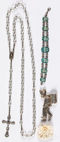 Assorted jewelry, to include a sterling silver pin