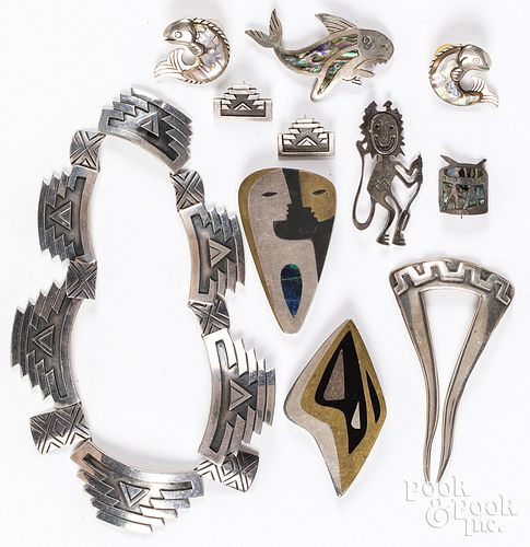 Mexican silver jewelry.