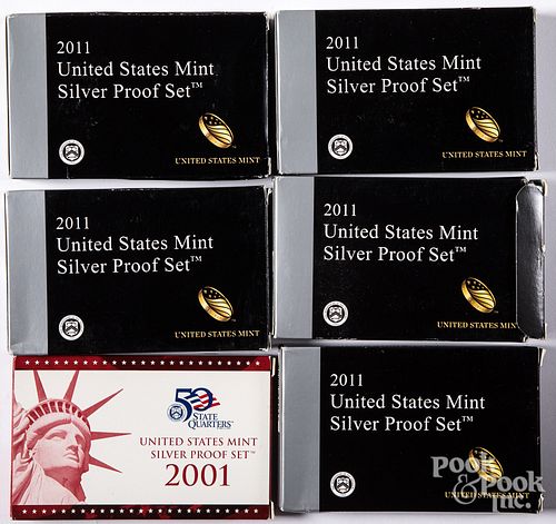Six US Mint Silver Proof Sets