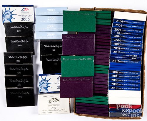 Eighty-two US Mint and Mint Proof sets