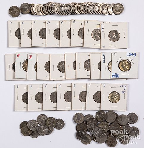 US nickels, mostly wartime.