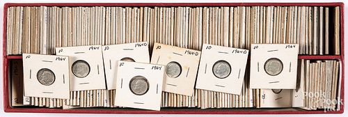 Collection of cased silver Roosevelt dimes