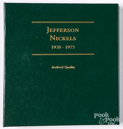 Incomplete set of Jefferson nickels, 1938-1975.