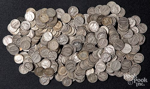 Mercury and Roosevelt dimes, 27.3ozt.