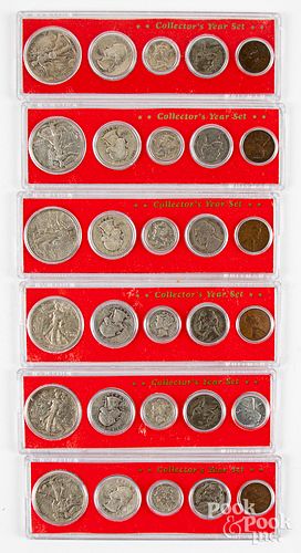 Six US collector's year sets; 1940-1945.