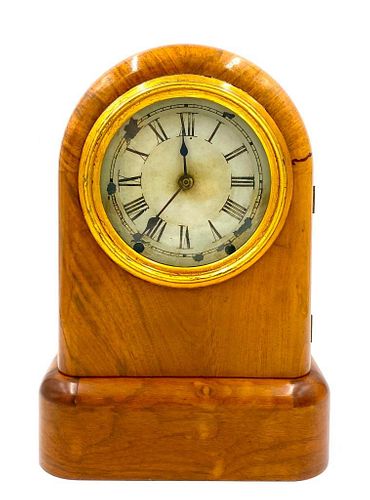 Antique Fruitwood Case Mantle Clock