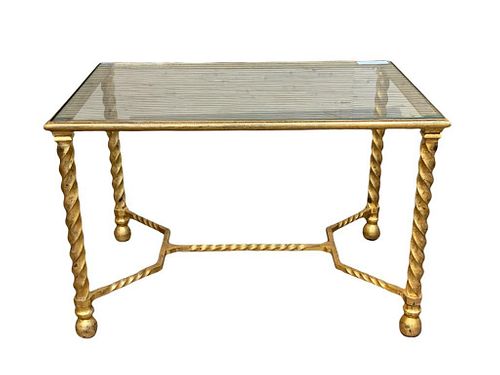 Gilded Cast Iron Side Table, Modern