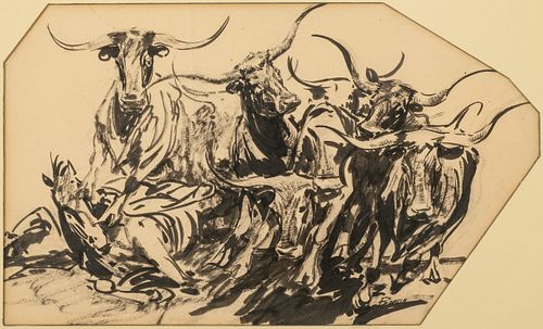 Edward Borein (1872–1945) – Longhorns 