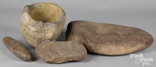 Native American Indian grinding stone relics