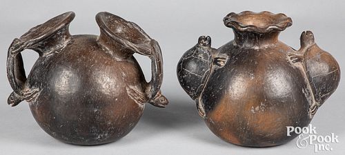 Two South American Indian blackware vessels