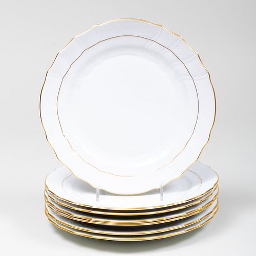 Set of Six Herend Porcelain Dinner Plates