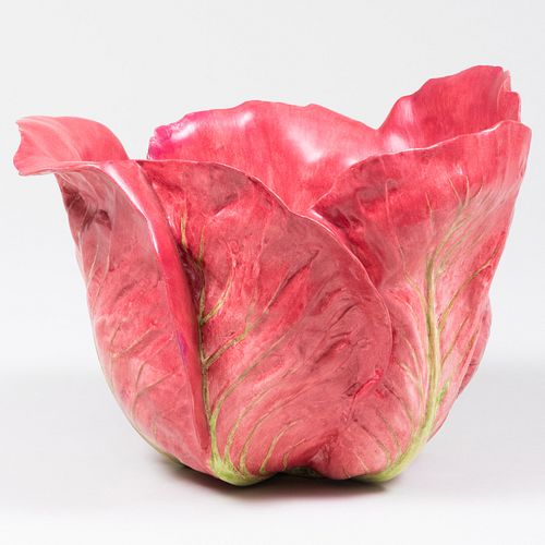 Mary Kirk Kelly Porcelain Red Cabbage Form Serving Bowl