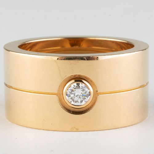 Cartier 18k Gold and Diamond Double Band Ring