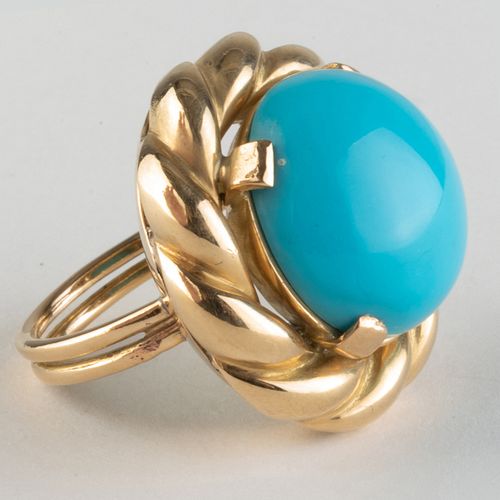 Vintage 14k Gold and Turquoise Ring