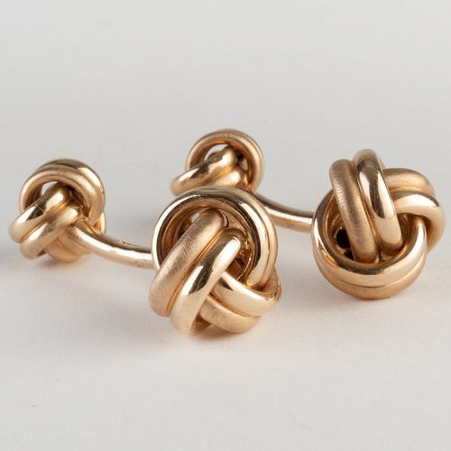 Pair of 14k Gold Knotted Cufflinks