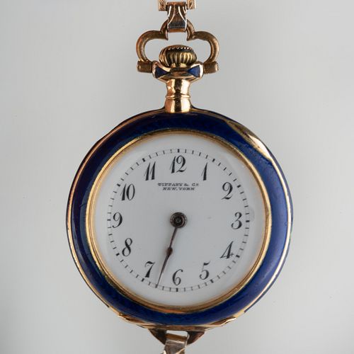 Tiffany & Co. 18k Gold and Enamel Pocket Watch
