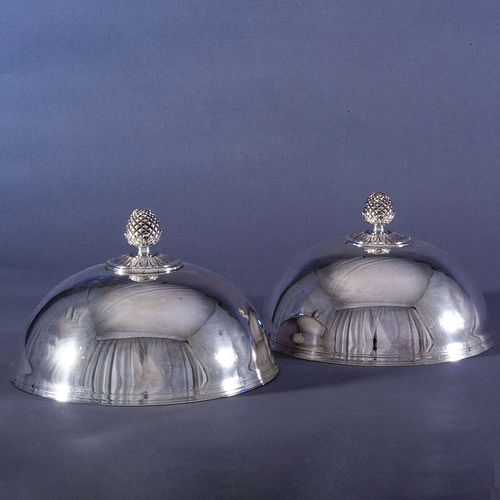 Pair of Christofle Silver Plate Cloches