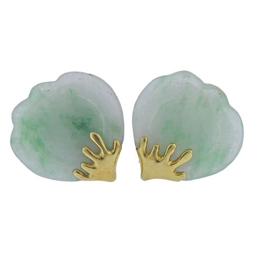 Tiffany & Co Jade Petal Earrings