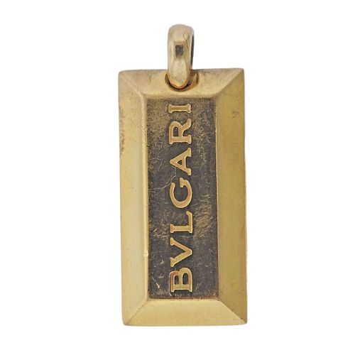 Bvlgari Bulgari 18k Gold Bar Pendant
