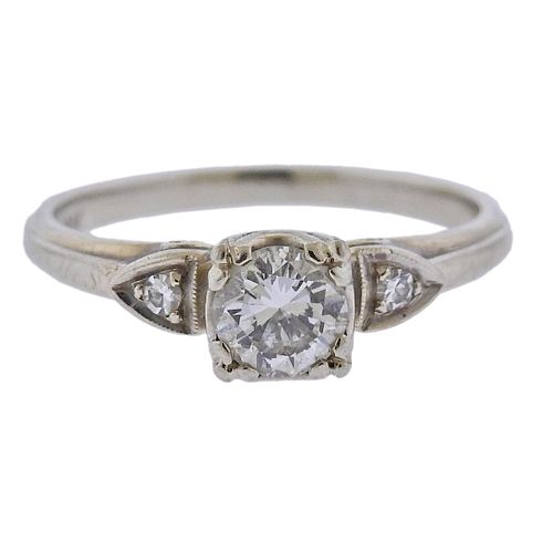 Granat 18k Gold Diamond Engagement Ring