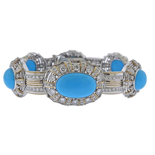 Rothmullen Muenchen Gold Diamond Turquoise Bracelet